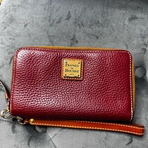 Dooney & Bourke Burgundy Leather Wristlet